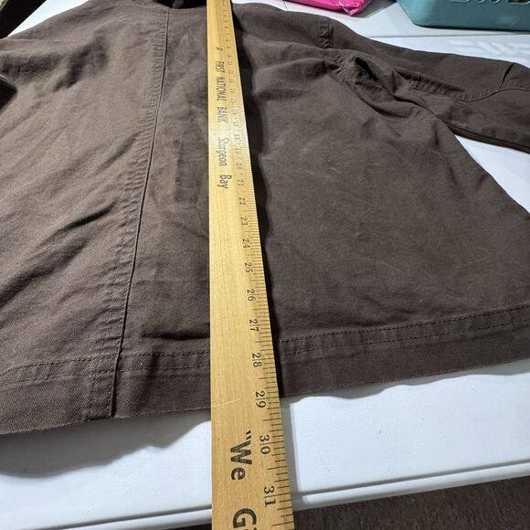 Old Navy Women’s Plus Size 2X Brown Canvas Barn Jacket Zip Snap Corduroy - Picture 7 of 9